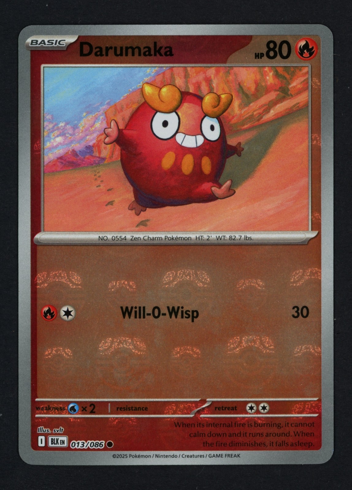 Darumaka 013/086 Master Ball Pattern SV: Black Bolt Holofoil Common Pokemon TCG