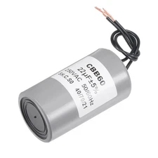 CBB60 Run Capacitor 22uF 250V AC 2 Wires 73x42mm for Compressor Pump Motor