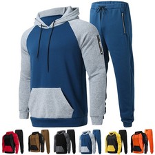 Men Sweatsuits 2Piece Hoodie Tracksuit Sets Casual Pants Jogging Sports Suits ML