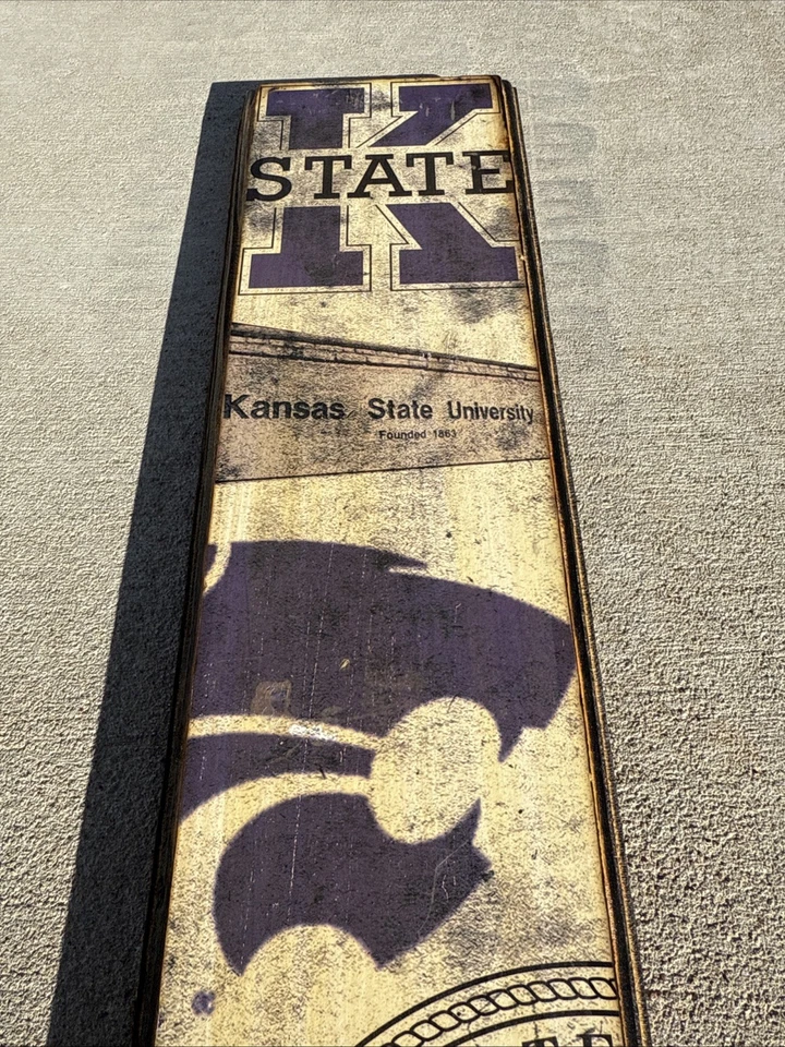 Kansas state Wildcats K State Heritage Banner Wood Sign 24" x 5” Big 12 - Image 3 of 3