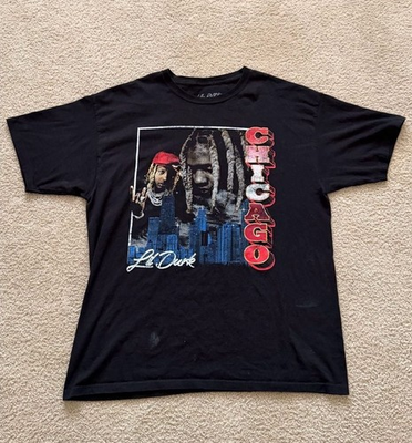 #ad Lil Durk Chicago Official Skyline Rap Merch Graphic T Shirt Size XL $19.69