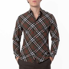 Burberry Check Cotton Poplin Shirt, Size Small