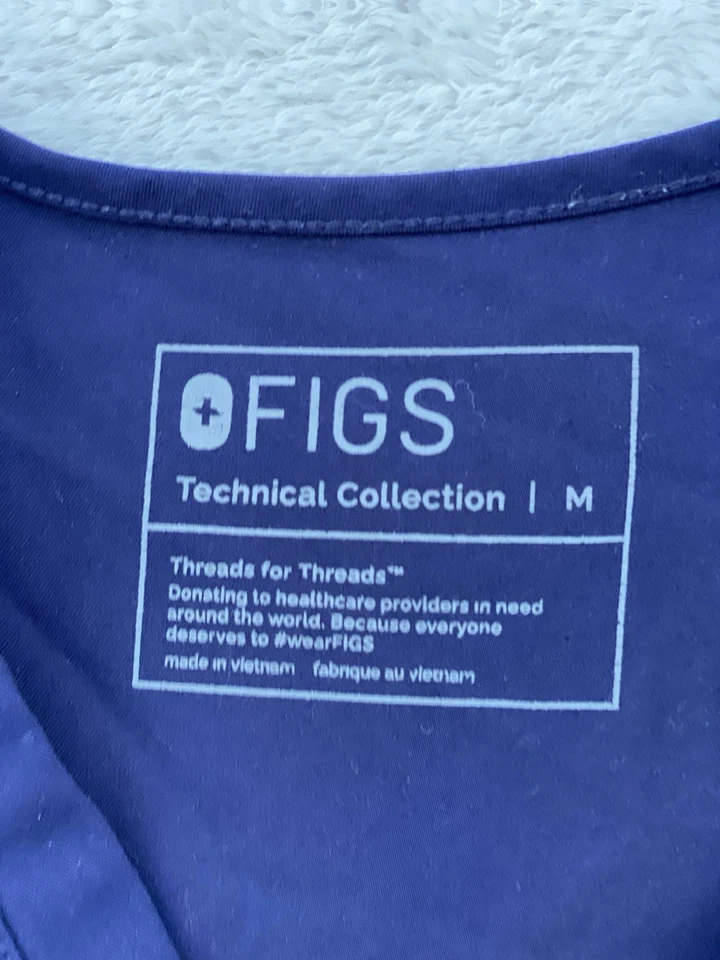 Conjunto Exfoliante Figs Technical Collection Para Mujer S Azul Cuello en V Talla Mediana Foto 4 de 4