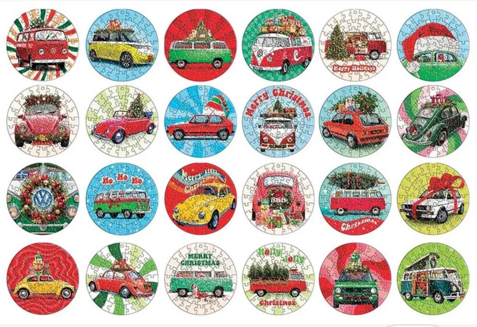 VW Christmas Advent Calendar - 24 Jigsaw Puzzles (50 pieces each) NIB Sealed - Image 3 of 4