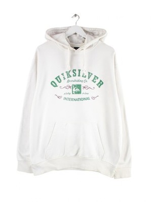 Quiksilver 00s Print Hoodie White XL Mens