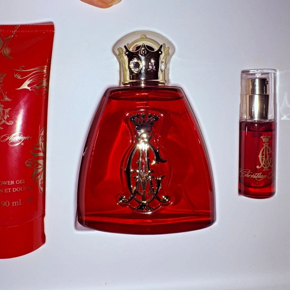 CHRISTIAN AUDIGIER Crown 红色签名香水 3.4 盎司淡香精礼品套装! — 第 2/4 张图片