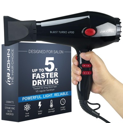 Super Fast Drying Hair Dryer, Ionic 2200W Professional Salon Blow Dryer, 2 Co...