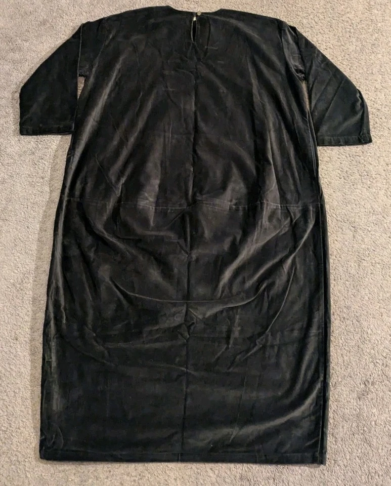 Vestido Largo BLACK CRANE Pana 100% Algodón Negro Hecho en EE. UU. Para Mujer XS Foto 4 de 4