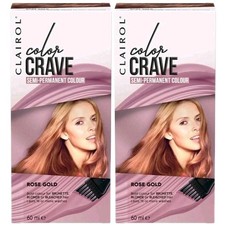 2 X Clairol Color Crave Semi-Permanent Hair Colour Rose Gold 60mL Hair Dye