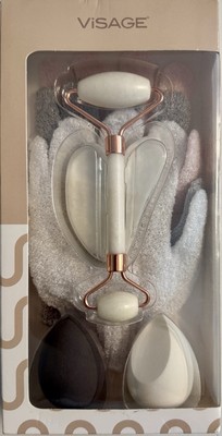 Visage Beauty Roller & Guasha &Peeling gloves& 2 Make-up eggs NEW Gift pkg
