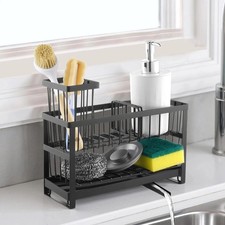 Kitchen Sink Caddy Organizer, 2 Tier Sponge Holder for Kitchen Sink with High