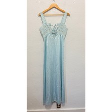 Vintage 70s Baby Blue Nightgown Lace Coquette Fairy Retro Feminine Dainty