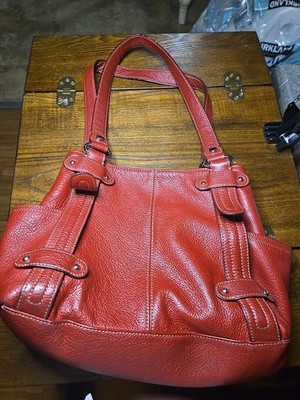 Tignanello 100 Percent Leather Large Shoulder bag woman Brick Red color