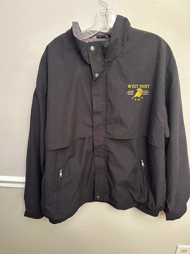 Oarsman 913 West Point USMA Black Windbreaker Embroidered Zip Snap Men's XL - product listing photo
