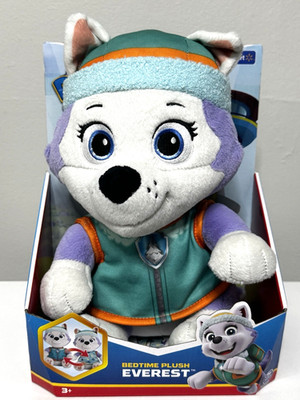 Paw Patrol Bedtime Plush Everest Stuffed Animal Dog with Reversible Outfit NM