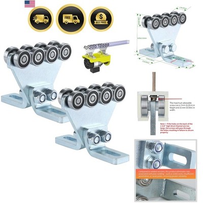 Electric Hoist Trolley Rollers for Garage Crane Systems 8 Wheel Assembly