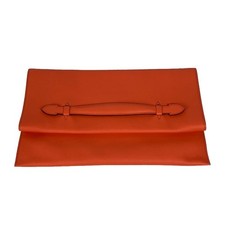 HERMES Flap Pouch Puri Plat Two fold Clutch bag Swift Orange Unused
