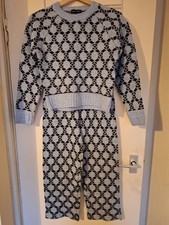 Dorothy Perkins Knitted Lounge Wear Set In Blue & Grey UK size Small  RRP £49.99