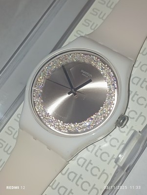 SWATCH NEW GENT 2018 PINK SPARKLE SUOP110 NEU VOLL FUNKTIONSFÄHIG