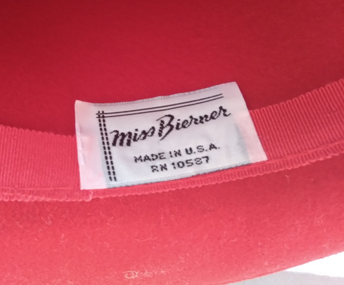 VINTAGE MICHAEL HOWARD MISS BIERNER RED 100% WOOL LADIES HAT - Picture 6 of 6