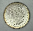 1881 Morgan Silver Dollar MS+ Frosty Luster With Great Yellow Toning