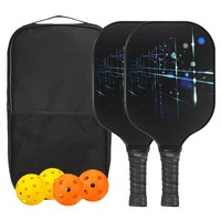 Pickleball-SchläGerset Mit Fiberglas-OberfläChe,Black Starlight
