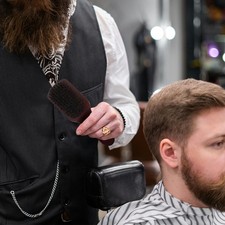 Hair Cleaning Brush Beard Brush with Wooden Handle for Men Comfortable