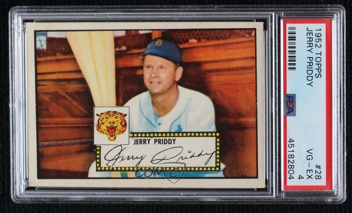 1952 Topps Jerry Priddy (Red Back) #28 PSA 4 1hi7