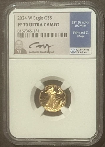 2024-W American Eagle $5 GOLD NGC PF70 : GEM Coin 1/10 Oz Bullion MOY : 10221