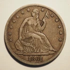 1861 *P* SEATED LIBERTY HALF DOLLAR *NICE COIN!* FREE SHIPPING! M9504