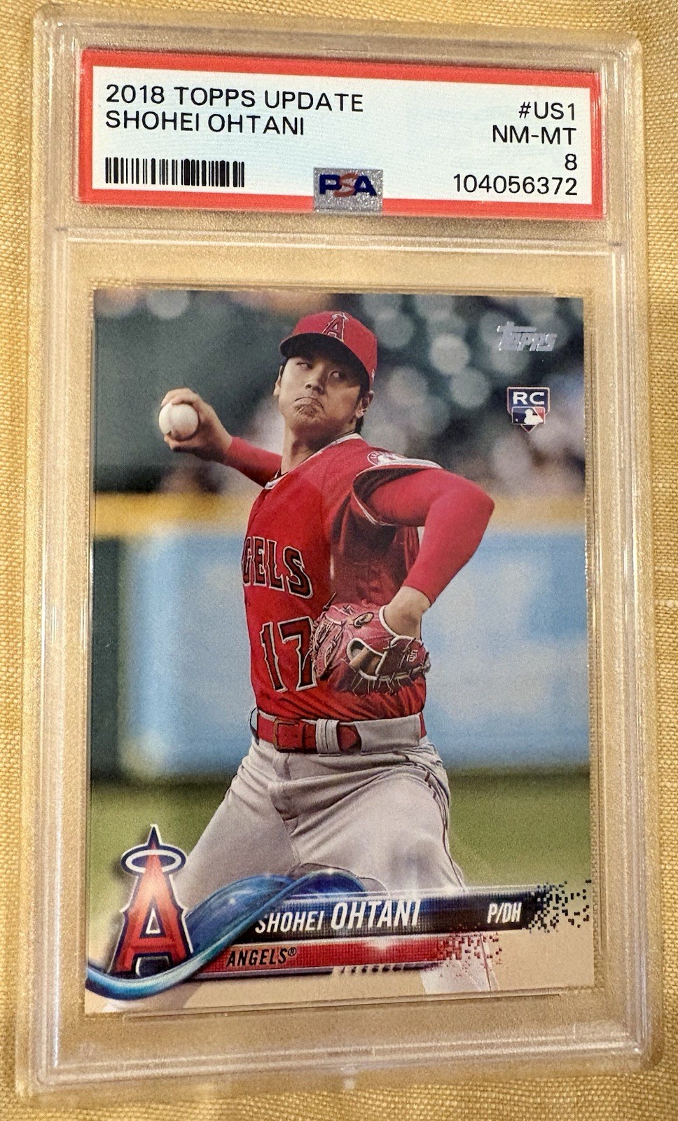 2018 Topps Update Series - Shohei Ohtani #US1 Pitching, Red Jersey (RC)