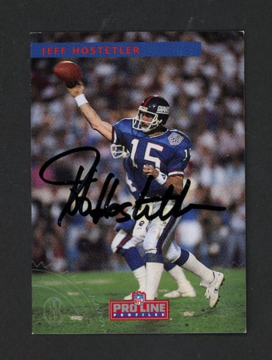 1992 Pro Line Portraits JEFF HOSTETLER New York Giants AUTO Insert