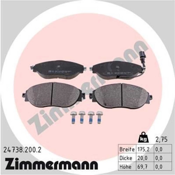 Zimmermann BremsbeläGe Vorne FüR VW Passat Alltrack Skoda Octavia III Combi-image