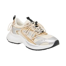 Women's Dolce Vita Selmar Lace-Up Sneakers Silver/Gold Leather