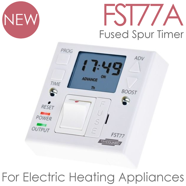 Fused Spur 247 Timer Timeguard FST 77a for Electric Radiator and Towel