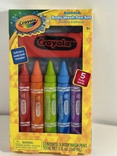 Crayola Bathtub Body Wash Pen Washcloth Gift Set. Brand New.