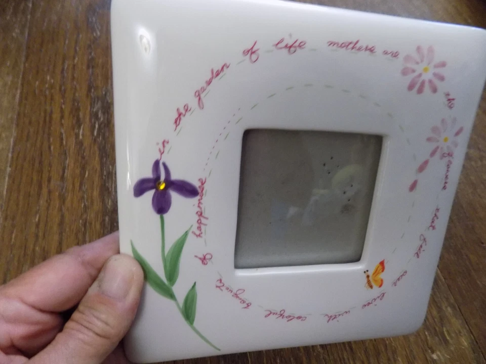 Marco de fotos floral pintado a mano de colección Jardín de la vida Las madres son las flores poema Foto 2 de 4