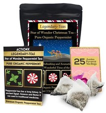 Premium Peppermint Tea - 25 Pack Gift Pouch Legendary-Teas Jumbo Pyramid Tea B