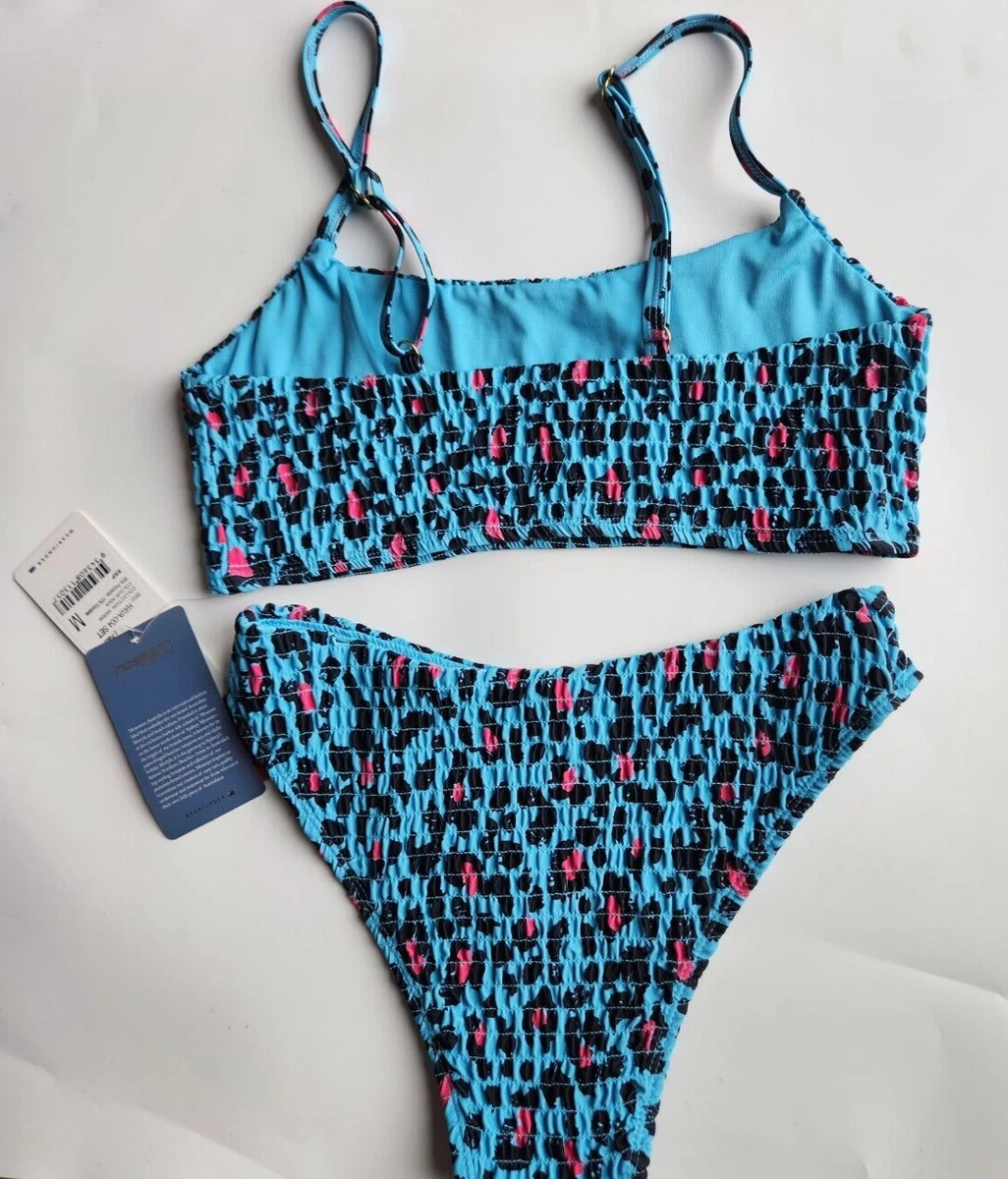 NEW MOSMANN AUSTRALIA 2 PIECE BIKINI SET AQUA MED HAVANA BATHING SUIT