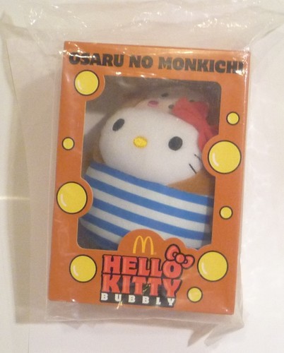 HELLO KITTY 6" BUBBLY Plush OSARU NO MONKICHI Toy McDonalds Malaysia MINT 2014