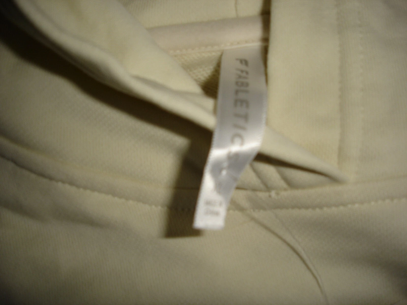 OFF WHITE NUOVO Flabletics Year Round Terry Felpa con Cappuccio Donna (XL) 12 14 Crema Schiuma