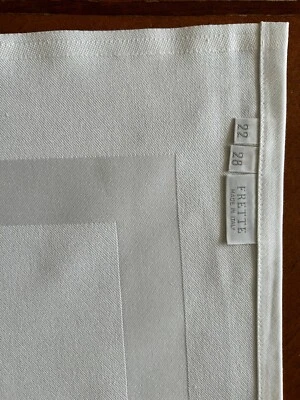 New Frette Italy 100% Cotton Linens Bed Side Or Place MAT White Satin Band