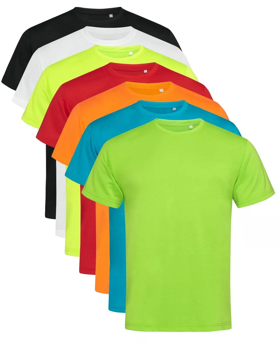 ACTIVE-DRY Plain Cotton Touch Breathable Polyester Sports Tee T-Shirt Tshirt