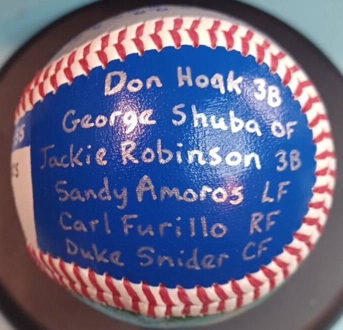 БЕЙСБОЛЬНАЯ КАРТОЧКА С РУЧНОЙ РОСПИСЬЮ 1955 BROOKLYN DODGERS ЧЕМПИОНЫ МИРОВОЙ СЕРИИ DUKE SNIDER + - Изображение 3 из 4