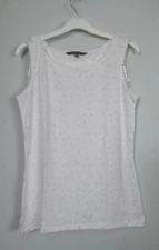 New Laura Ashley  White Pink  Floral  printed Vest Top Size 8 - 18