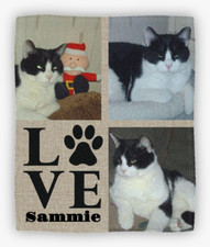"PET LOVE" PERSONALIZED FLEECE THROW BLANKET W/ YOUR PET PICS, MANY OPTIONS
