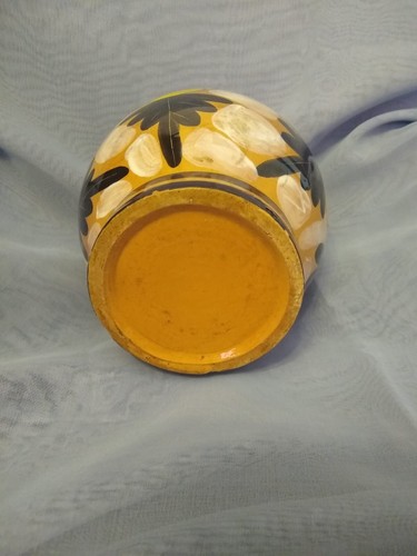 Antico vaso italiano in terracotta vintage dipinto a mano decorato - Foto 3 di 4