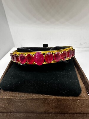 Schönes 18kt Gold Armband mit 11 natürlichen Rubinen 30 Karat 25,7g UNISEX
