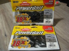 2 Packs Berkley 4" Single Tail Power Grub Soft Fishing Bait Solid Black Color