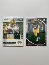 AJ Dillon 2020 Absolute Football Rookie Materials Jersey #24 / Base 103 2 LOT RC